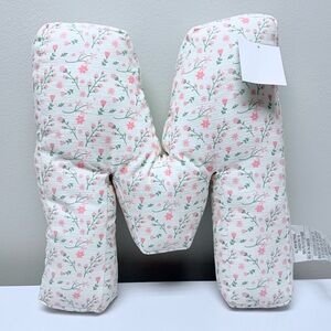 New! The Spring Shop Floral Letter "M" Pillow - White, Pink, & Green Hobby Lobby